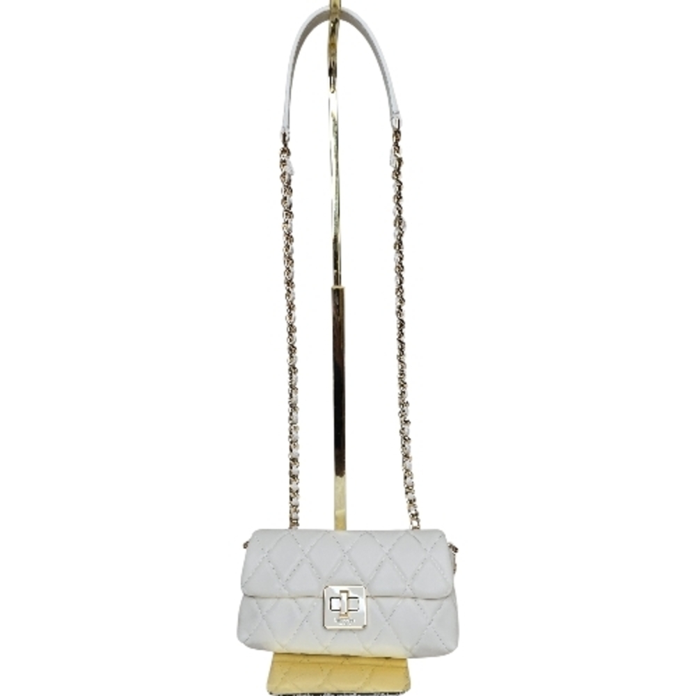 Kate Spade New York Carey Quilted Leather Chain Shoulder Bag Ivory NWT - Picture 6 of 9